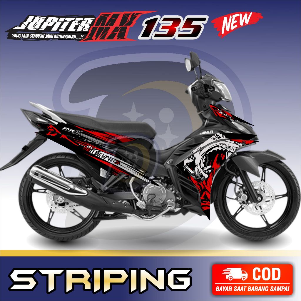 Striping Lis Jupiter Mx 135 New Stiker Motor Jupiter Mx 135 New Serigala