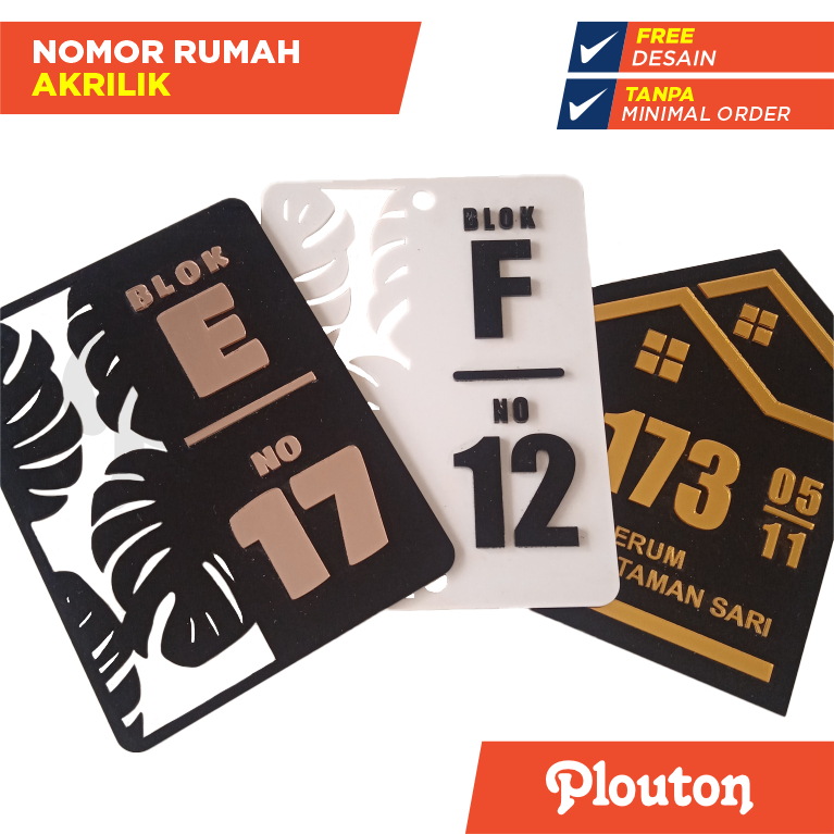 Nomor Rumah Akrilik | Nomor Rumah Custom | Nomor Rumah Unik