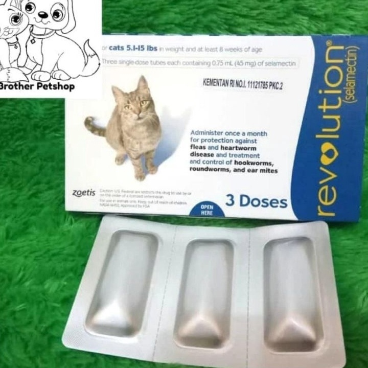 Terlaris Revolution Cat Adult  Obat Tetes Kutu Kucing REVOLUTION  Obat Kutu