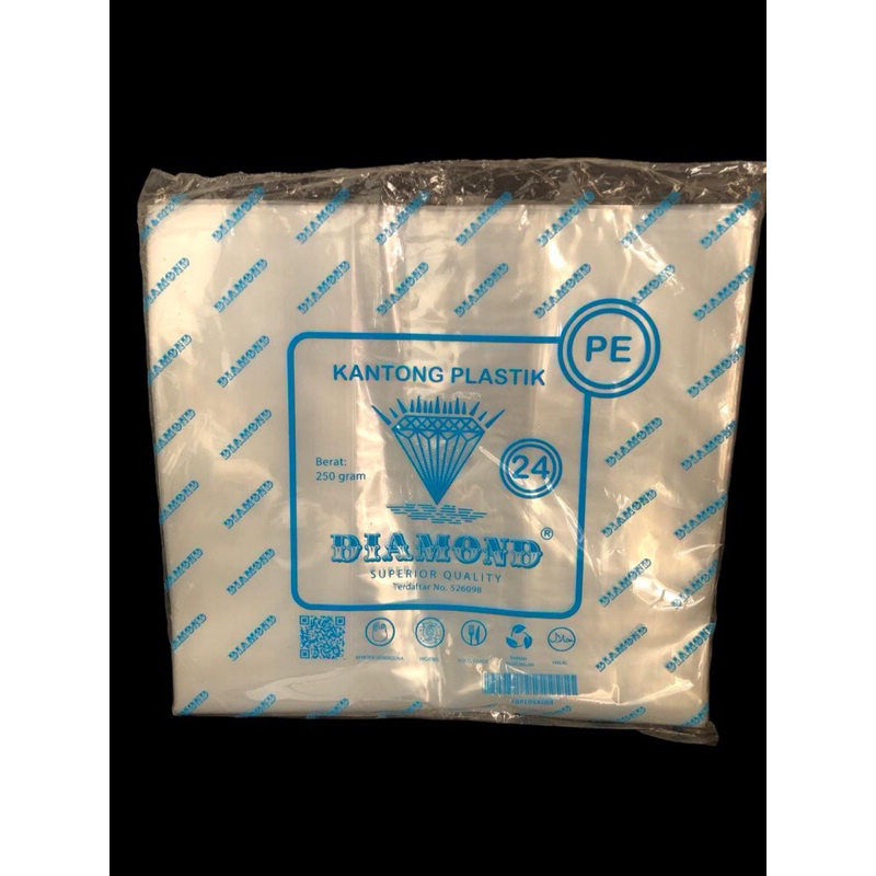 Kantong Kresek Bening PE Diamond Uk.24