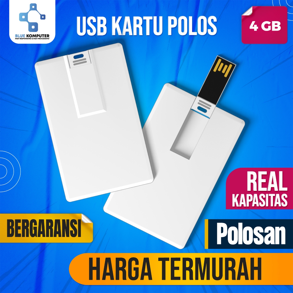 REAL KAPASITAS Flashdisk Kartu 4 GB - USB FD FLASHDISK CARD 4 GB POLOS