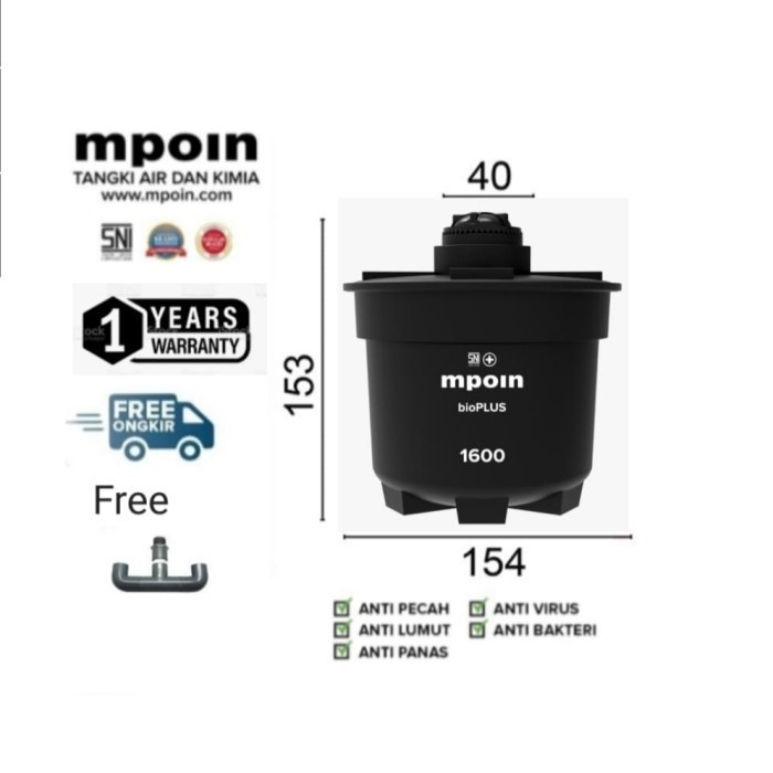 MPOIN SEPTIC TANK BIOPLUS/SEPTIC TANK PENGOLAHAN LIMBAH BIOPLUS 1600