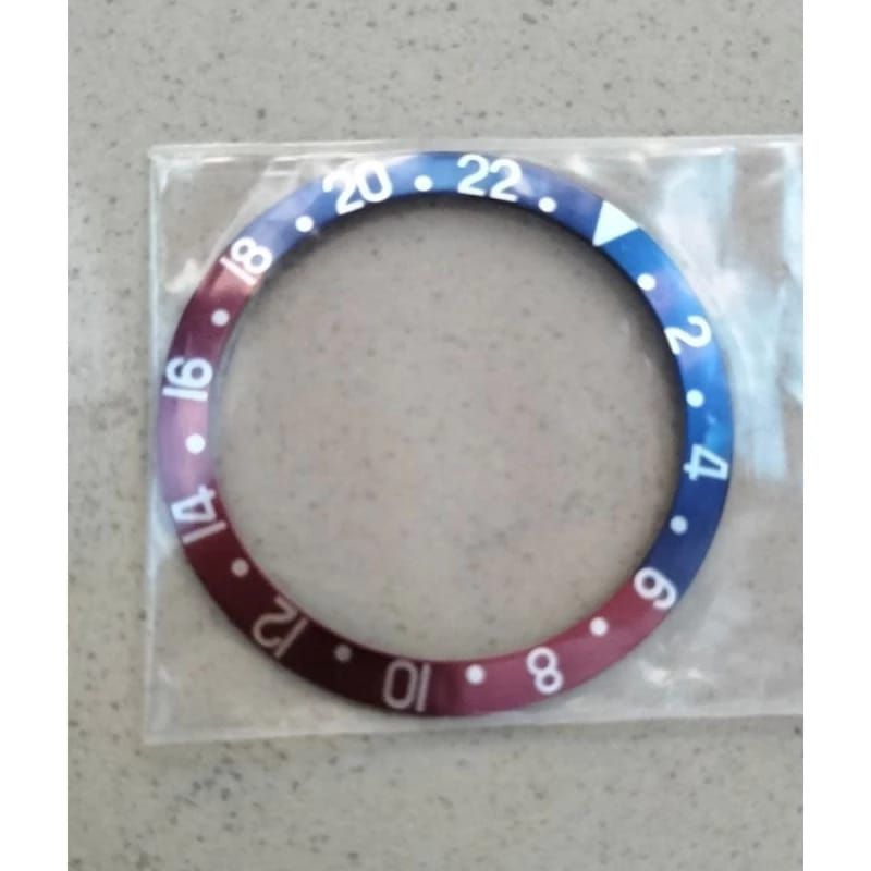 RING ROLEX RING BEZEL ROLEX PLAT ROLEX GMT MASTER 38 MM RED BLUE
