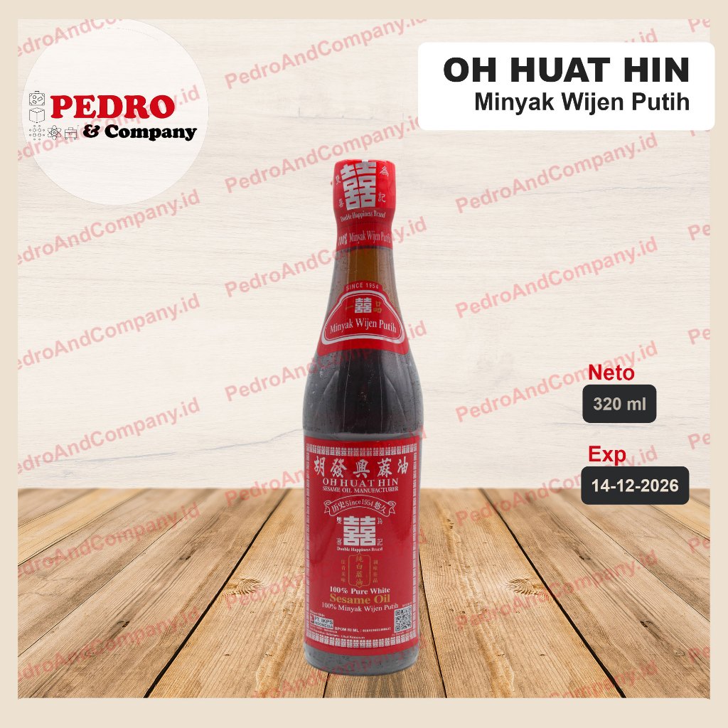 

Oh Huat Hin Seame Oil Pure White 320 ml minyak wijen putih double happ