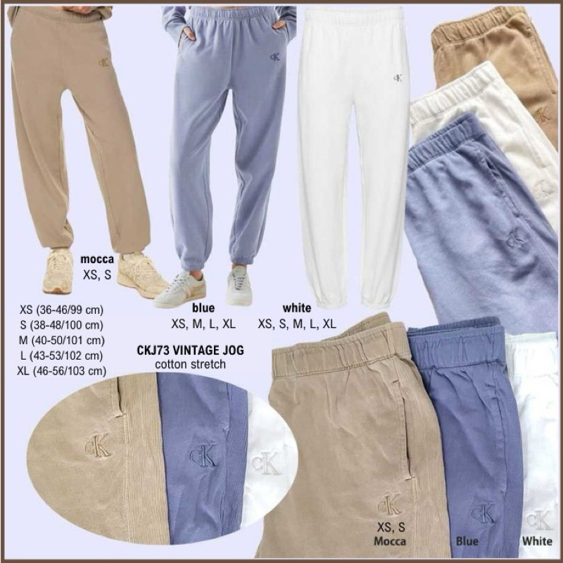 Celana Jogger Vintage Warna Pastel branded CALVIN KLEIN Original