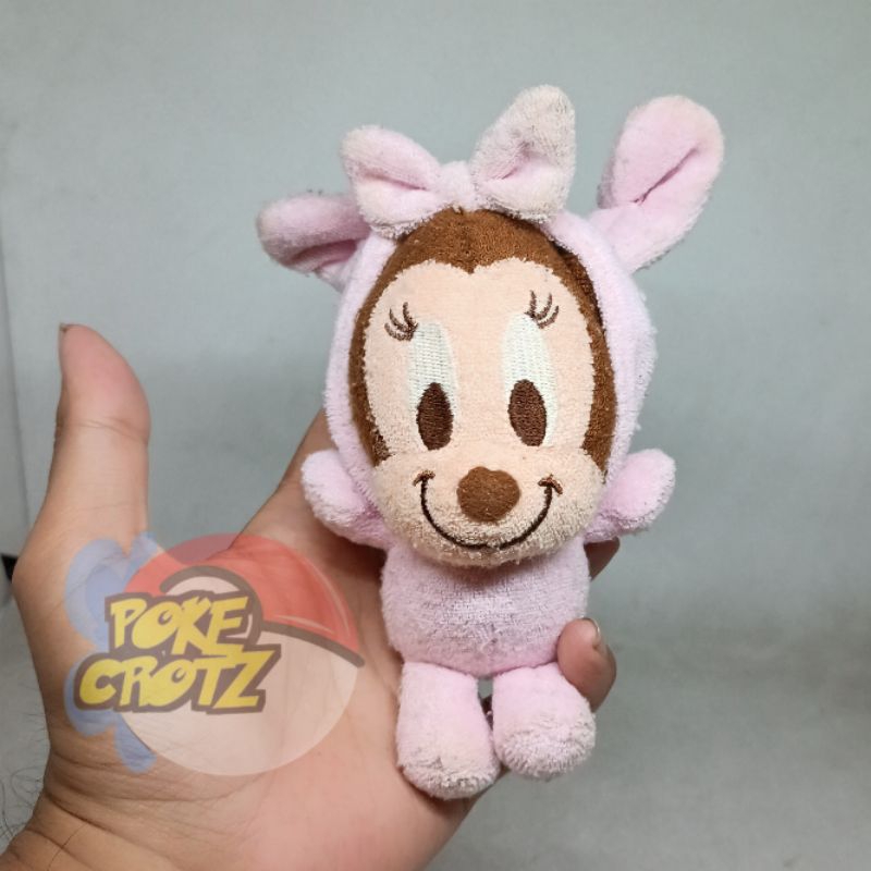 Boneka minnie mouse kecil pink kostum kelinci disney babies plush