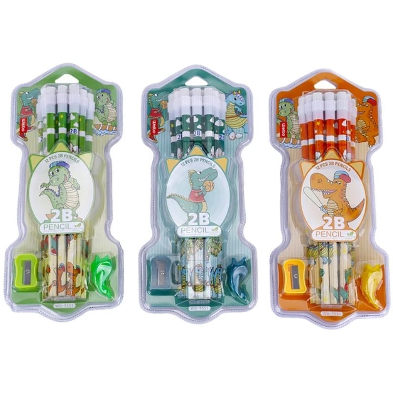 

pensil 2b karakter lucu / pensil 2b karakter dino