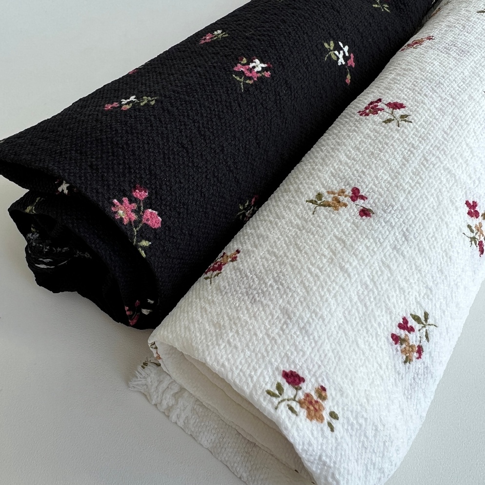 New Trend Kain Crinkle Corak Premium Bahan Crinkle Corak Flower Premium  Bahan Crinkle Corak Lembut