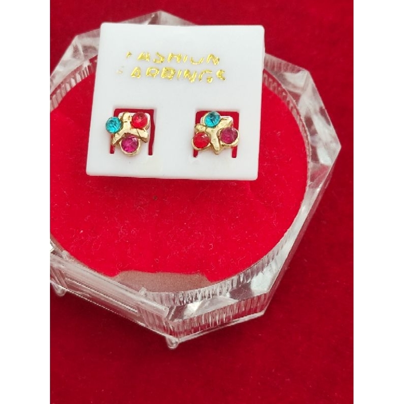 giwang lapis emas permata macam-macam model, giwang mata 3, giwang titanium, giwang anak