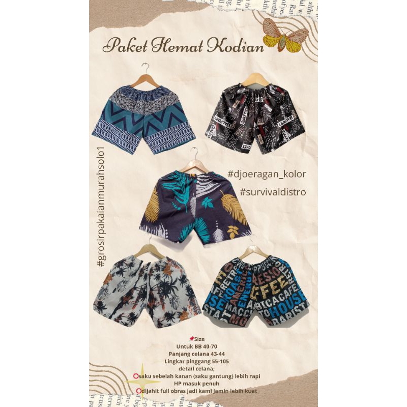 [KODIAN] CELANA PENDEK BOXER UNISEX