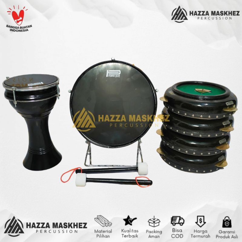 Rebana Hadroh Jepara Full Set Standar Tanpa Keprak dan Tam Alat Hadroh Full Set