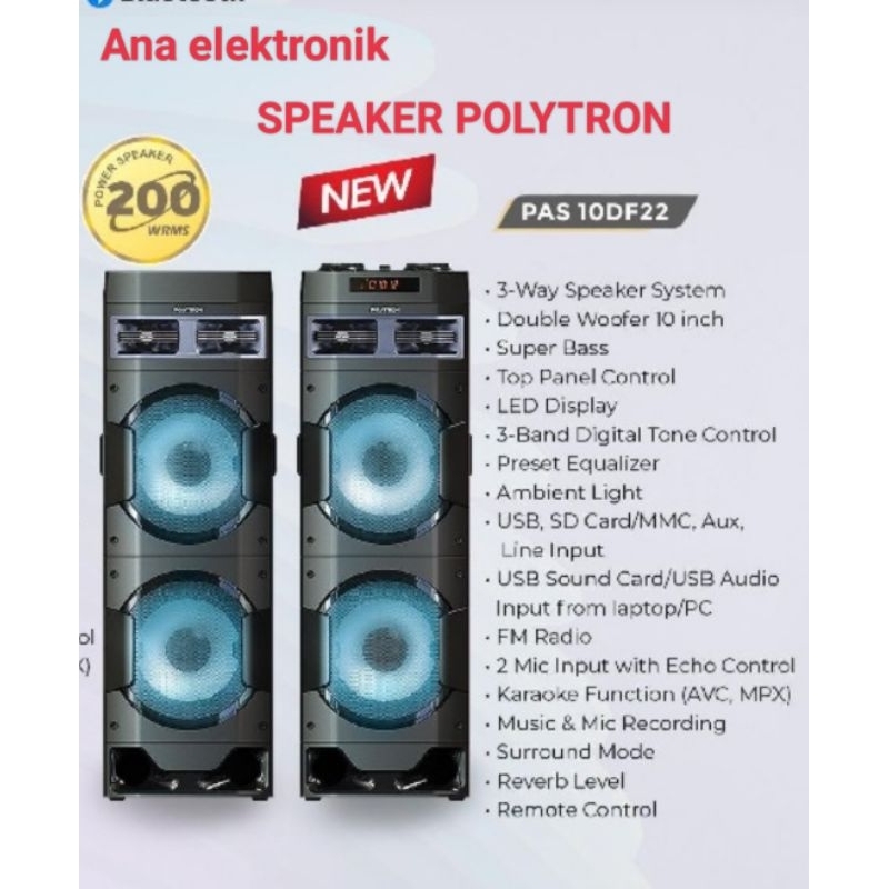 SPEAKER AKTIF POLYTRON PAS 10DF22
