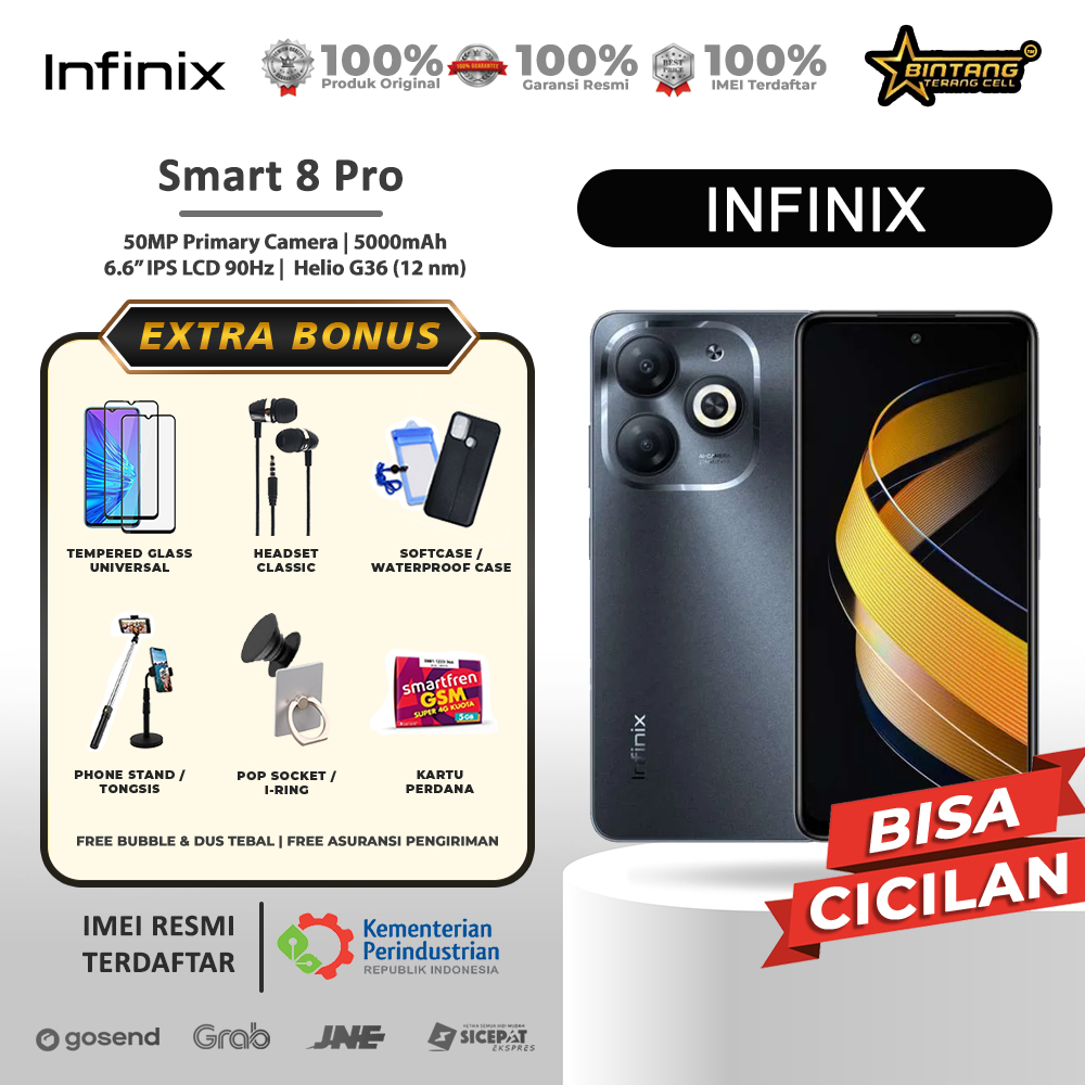 infinix smart 10plus smart 10+ nfc baterai 6000mah ram 8/128gb smart 10 ram 4/128gb smart 10 ram 3/6