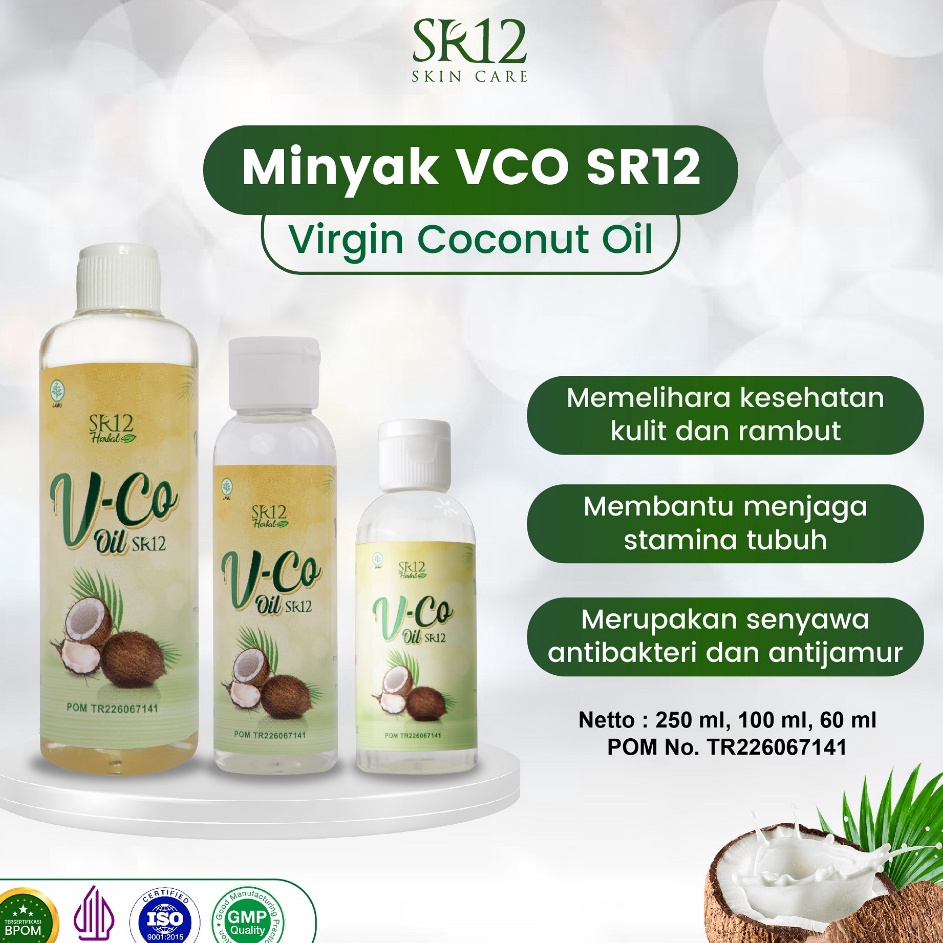 Murah Belanja  VCO Oil SR12 Minyak Kelapa Murni  Minyak VCO Untuk Kecantikan  Minyak Kletik VICO Virgin Coconut Oil SR12 Herbal Tinggi Asam Laurat Untuk ASI Booster Imun Booster  Daya Tahan Tubuh  Minyak Klentik Perawatan Rambut dan Kulit Pecah P