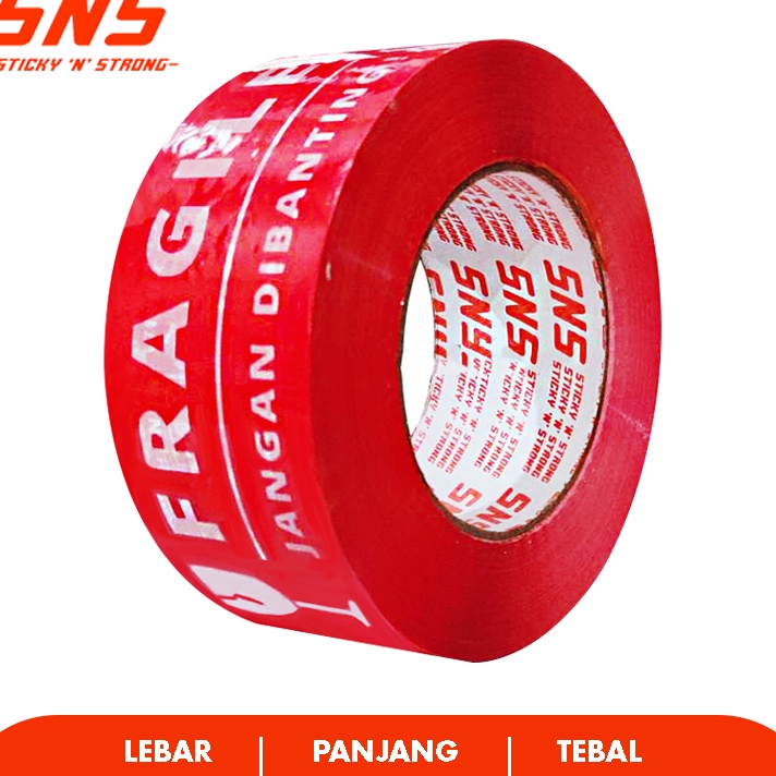 

TEBUS MURAH LAKBAN FRAGILE MERAH 3 YARD SNS STICKY N STRONG