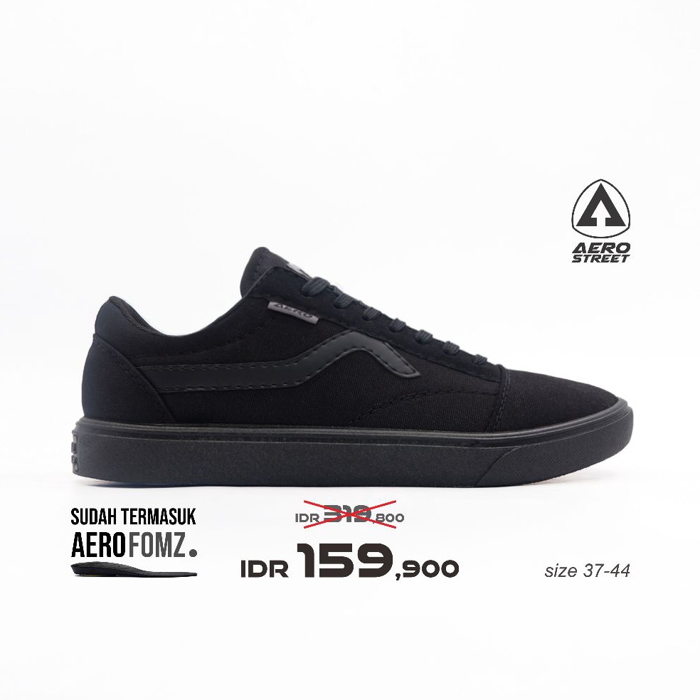 Rekomendasi Aerostreet 3744 Massive Low All Black  Sepatu Sneakers Casual