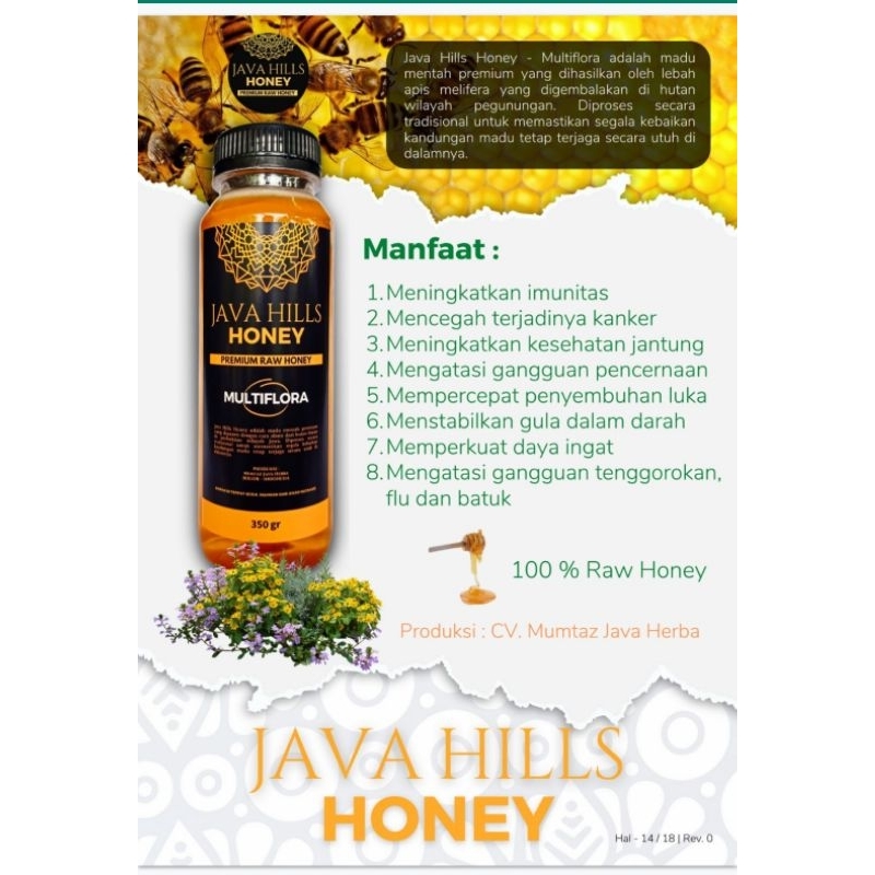 

madu murni multiflora java hills honey berat 350 gr