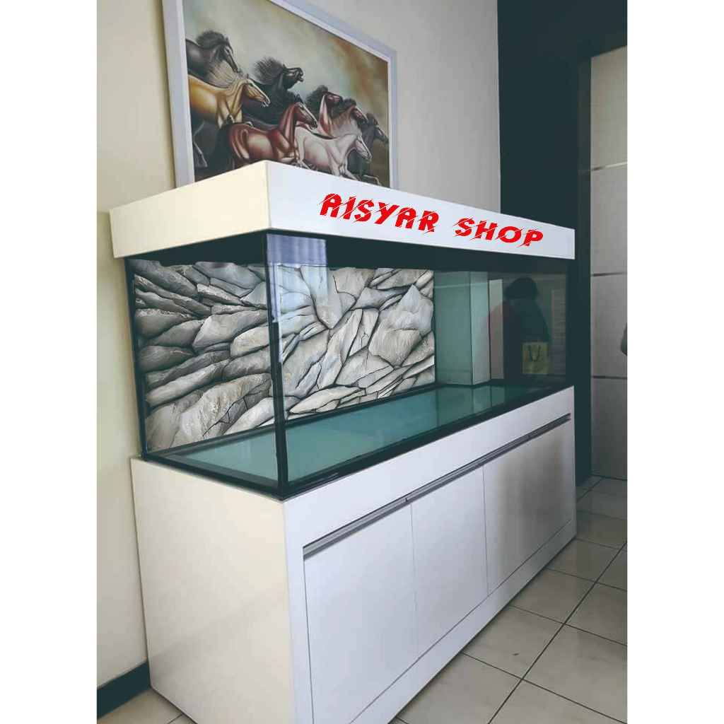CUSTOM STIKER BACKGROUND AQUARIUM WATERPROOF