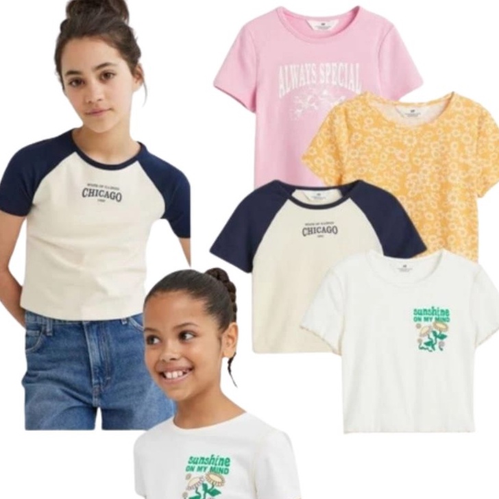 DISKON Atasan Anak Perempuan Crop HM