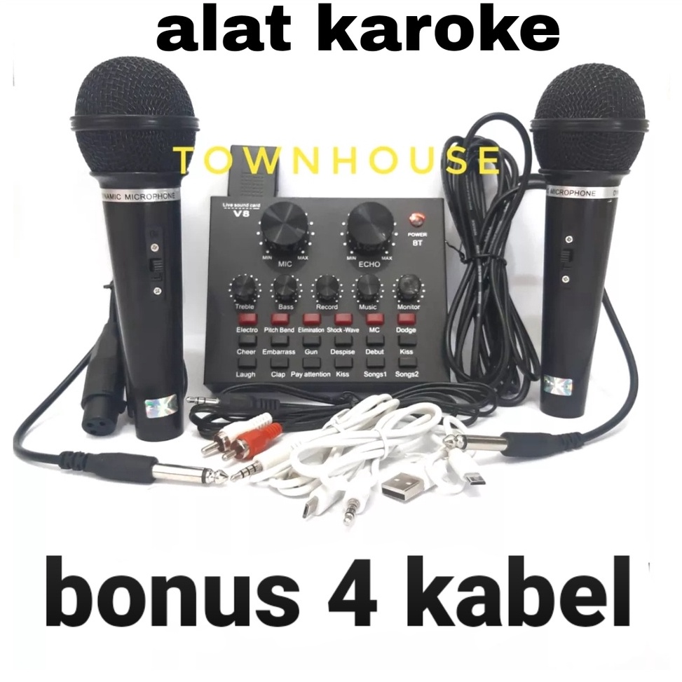 BARANG TERUPDATE karaoke mixer karaoke Soundcard Broadcast Microphone  V8 V8 SoundCard Bluetooth mix