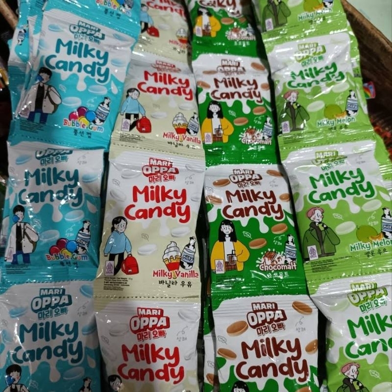 

Milky Candy Mari Oppa 1 Renceng isi 10bks Permen Susu Viral