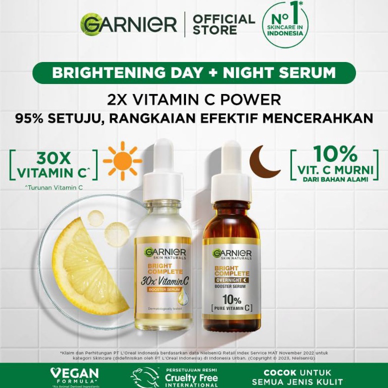 ORDER SAJA GAN Paket Skincare Garnier Bright Complete Vitamin C Day  Night Serum Kit 3 ml  Paket Ser