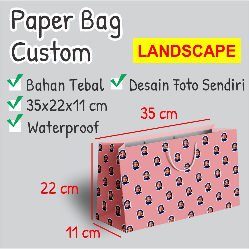 

Paperbag sepatu custom I paperbag wajah I logo I ulang tahun I foto sendiri