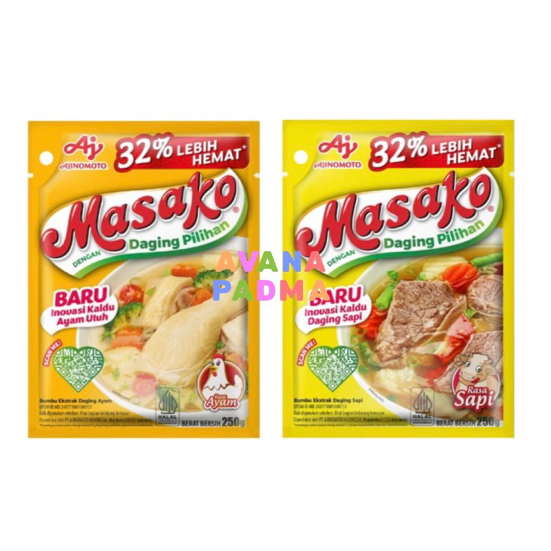 

Ajinomoto Masako Bumbu Kaldu Sachet (2 Varian Rasa) (2 Ukuran)