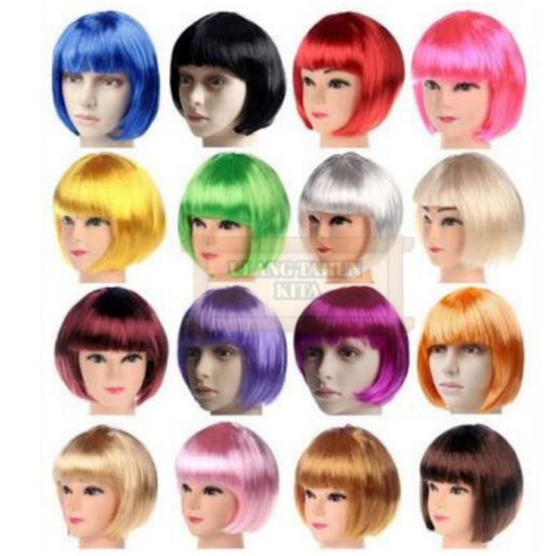 RB Wig rambut Bob,Wig rambut pendek,wig rambut lurus,wig rambut palsu