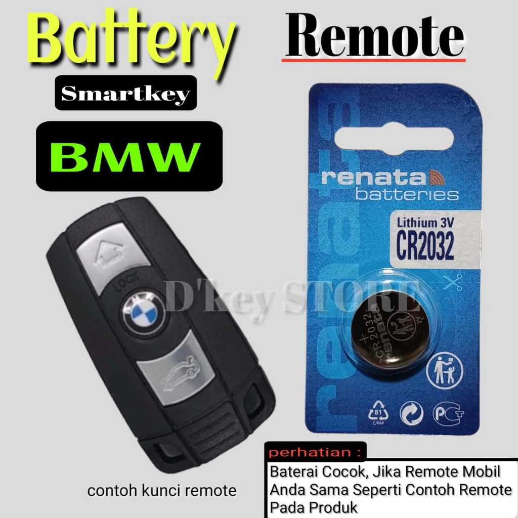 Baterai Battery Batrai Batre Untuk Kunci Remote Remot Mobil Bmw Series seri 1 3 5 6 7 E60 E61 E63 E6