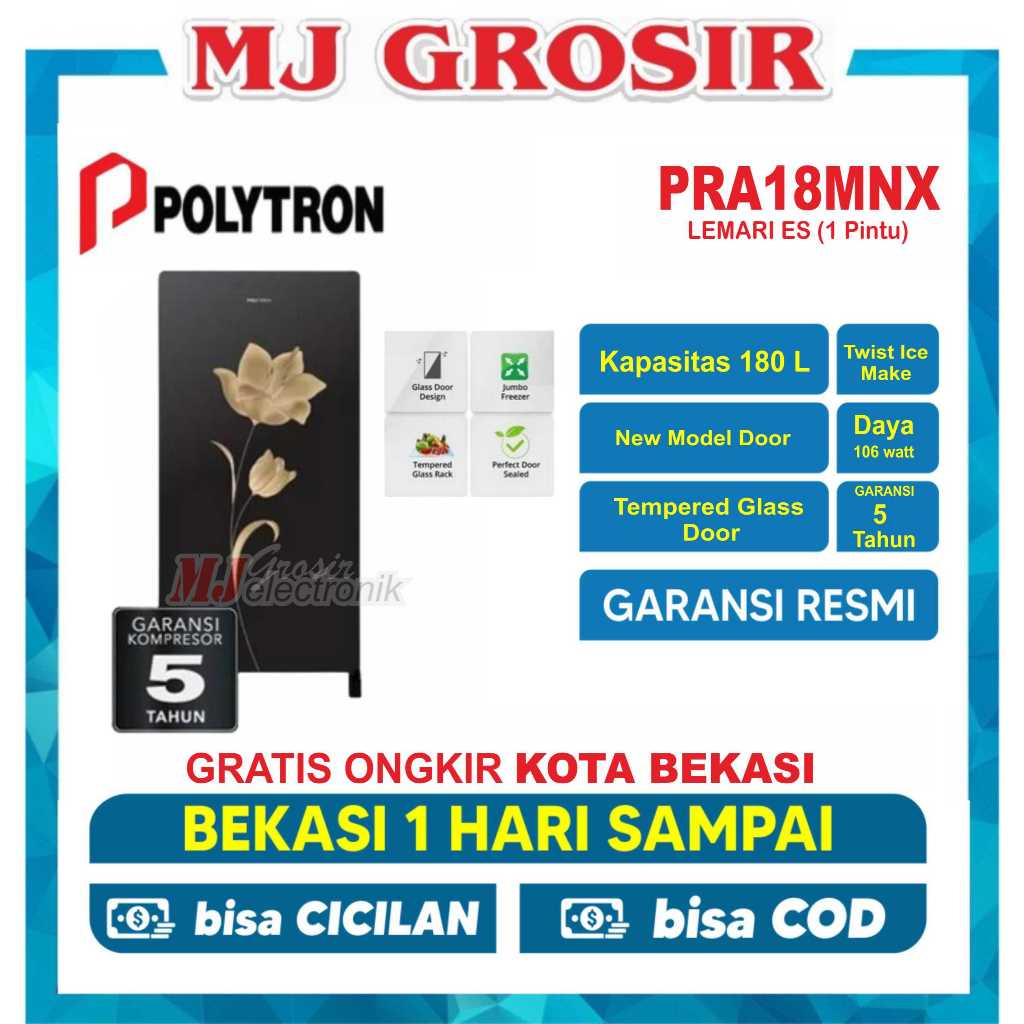 KULKAS POLYTRON PRA 18 MNX LEMARI ES 1 PINTU PRA18MNX
