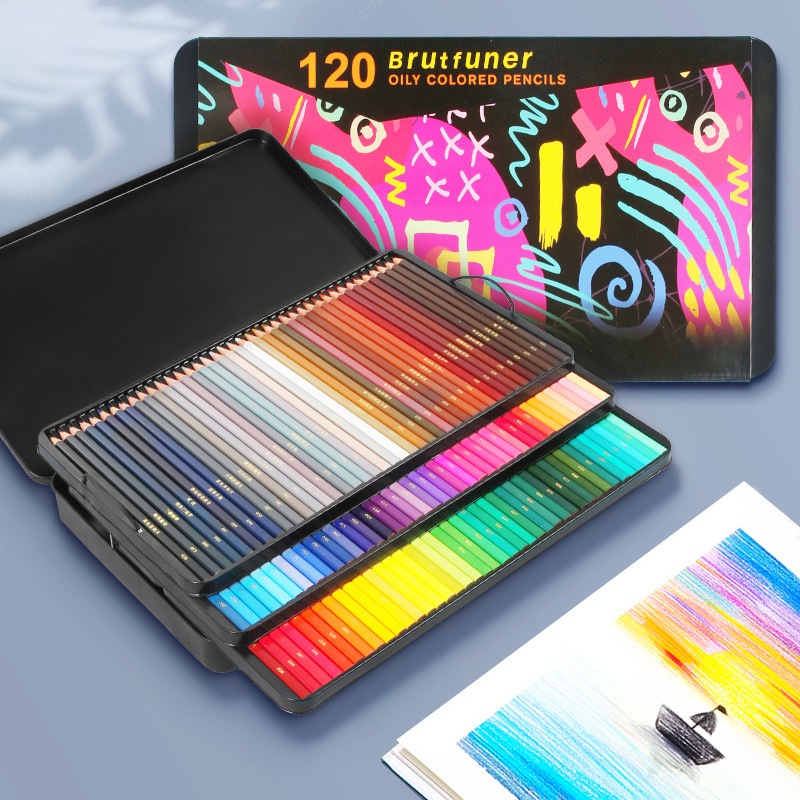 

Brutfuner Pensil Warna Original 120 Colors Tinbox Kotak Besi kaleng