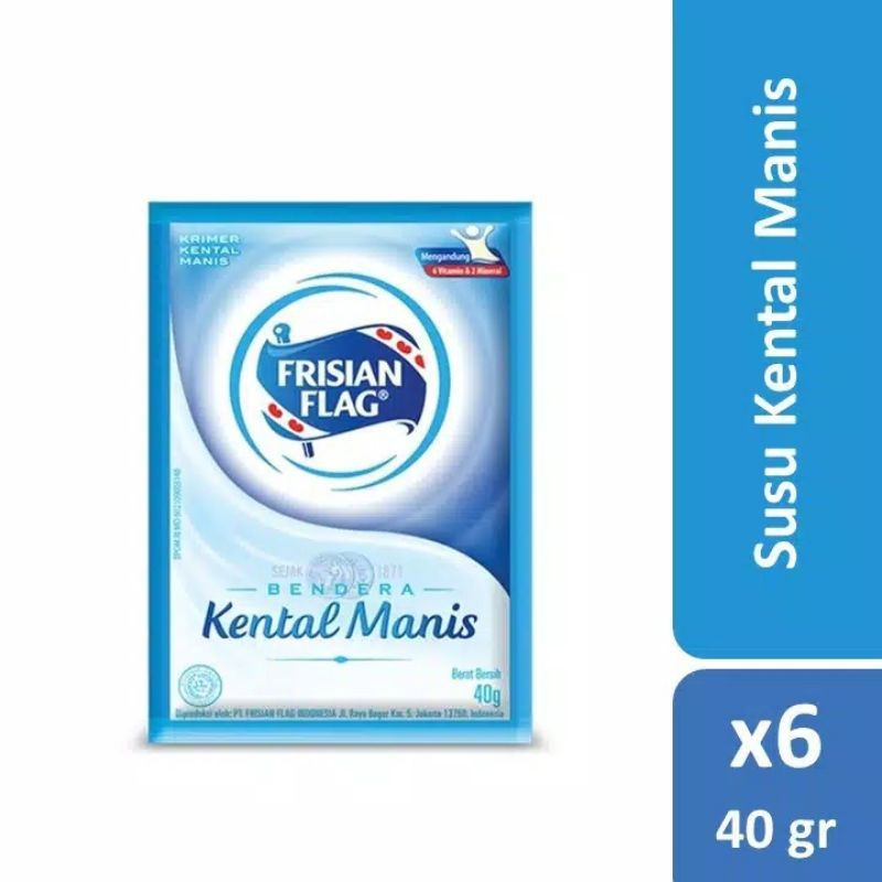

1 Renceng Frisian Flag Bendera Kental Manis Putih Isi 6 Sachet x 37 Gram