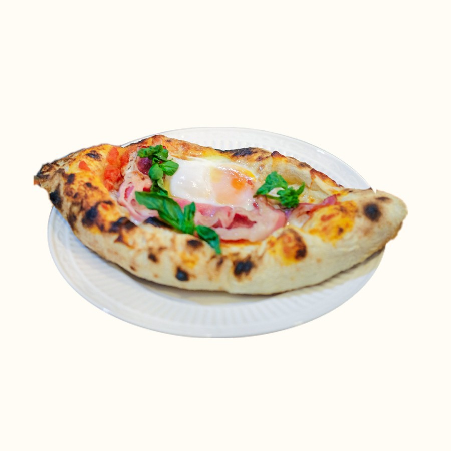

Animo Bakery Beef Bacon Over Easy Egg Pizza