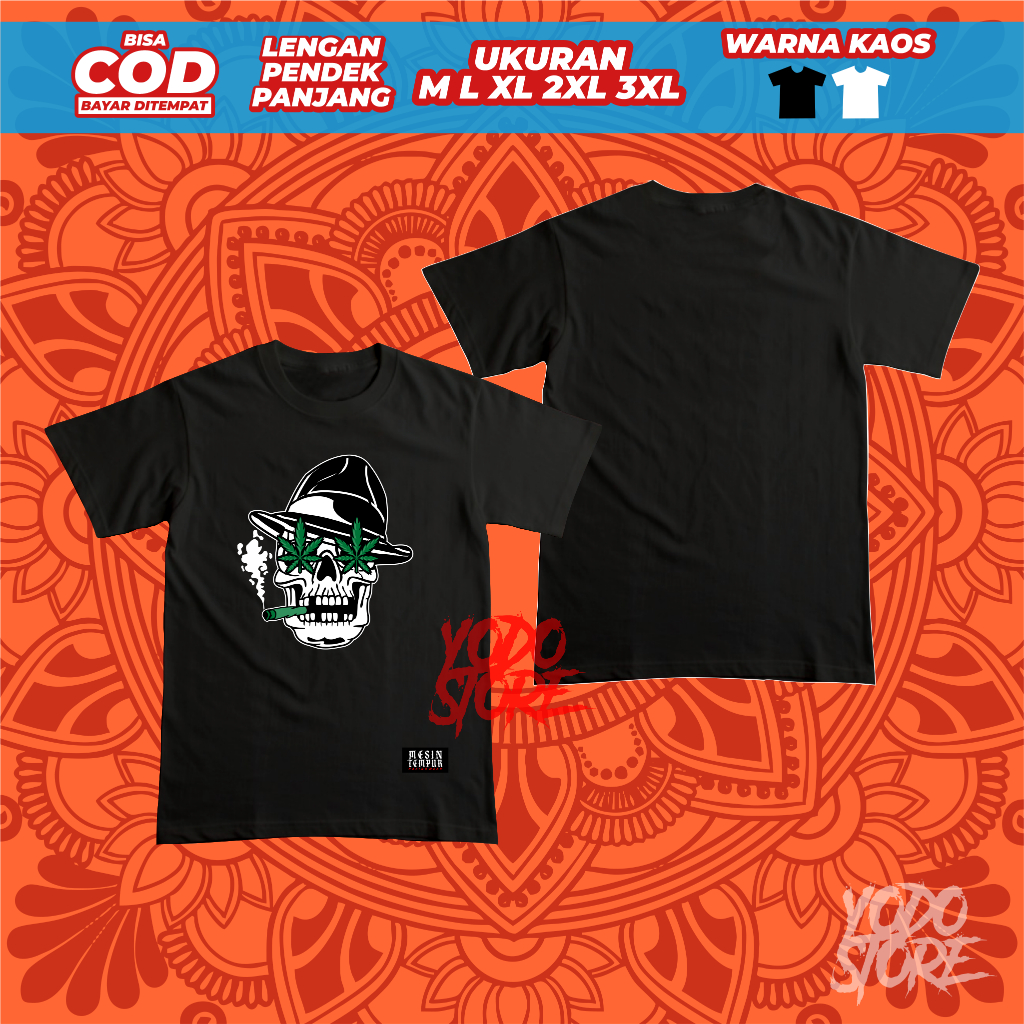 Kaos Distro Baju Tshirt Murah Tengkorak Keren