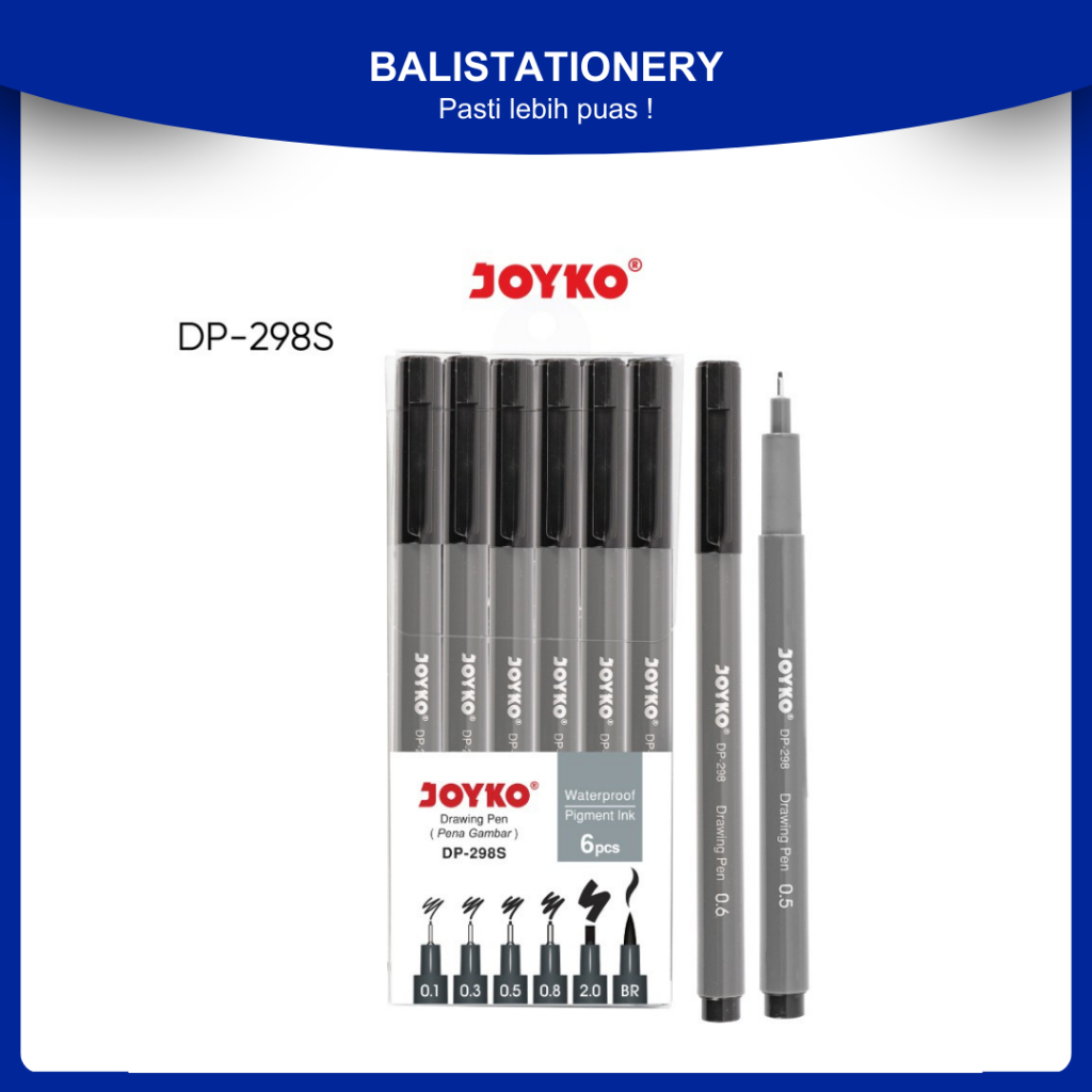 

Drawing Pen Pena Gambar Joyko DP-298S 1 Set 6 Pcs - DP-298S