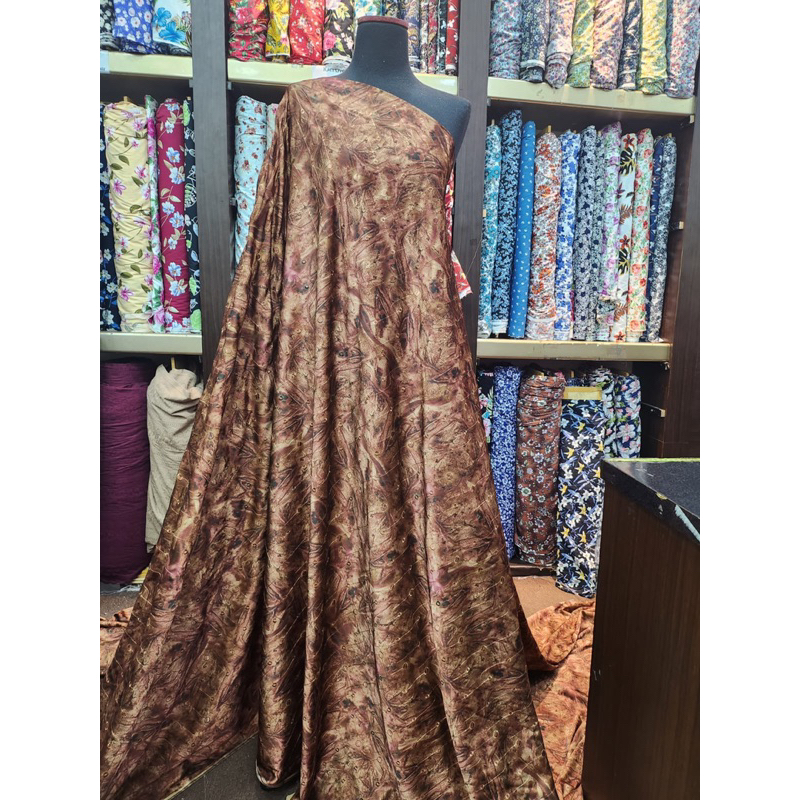 DIOR CHAIN EMBRO/BAHAN KAIN SATIN MOTIF BORDIR/KAIN DIOR MOTIF BORDIR