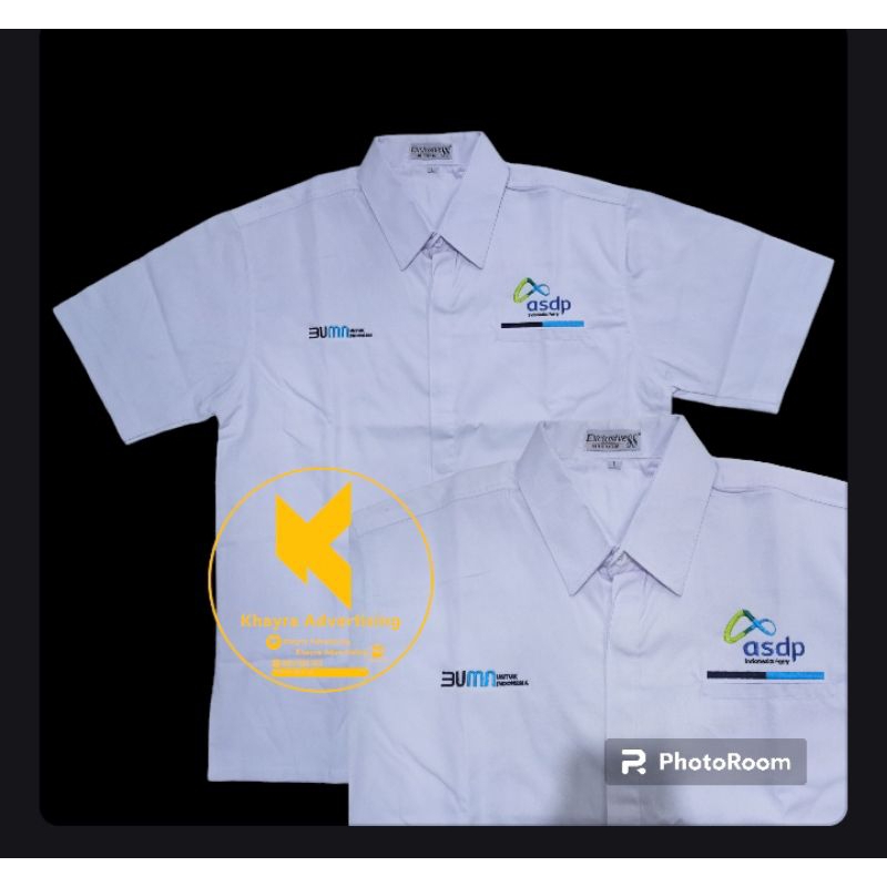 kemeja BUMN ASDP seragam BUMN ASDP baju BUMN ASDP putih lengan pendek