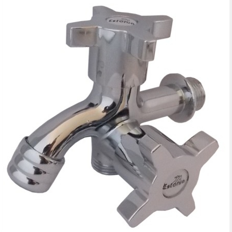 Kran Air Kran Cabang Shower Double Baling Kamar Mandi ESTONIA Chrome