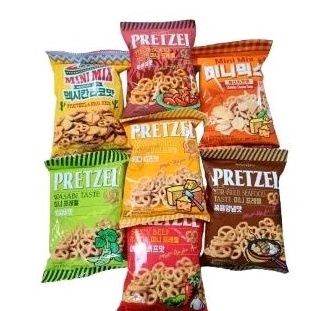

PAKET LENGKAP Samjin Pretzel Korea Beef Spicy Seafood Cheese Wasabi Snack Korea