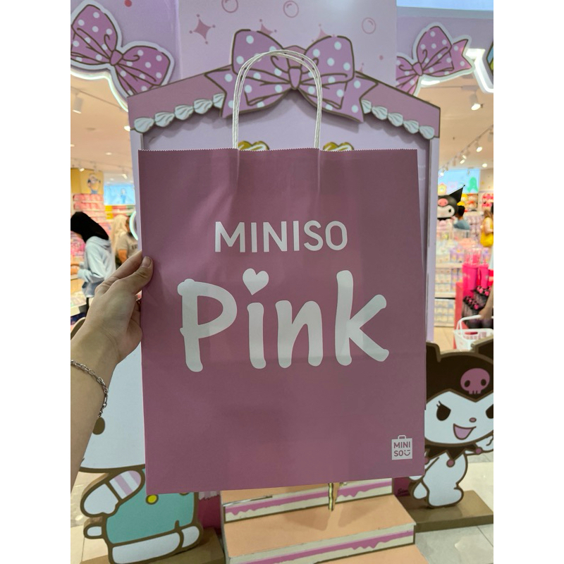 PAPER BAG PAPERBAG MINISO PINK LIMITED EDITION ORIGINAL