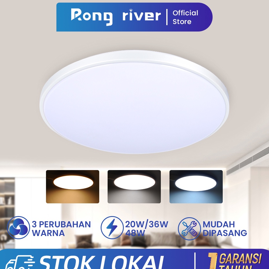BVy RONG RIVER 3Warna 48W 36W 2W Lampu Plafon Minimalis  Lampu LED Kamar  Lampu Downlight  Lampu Pla