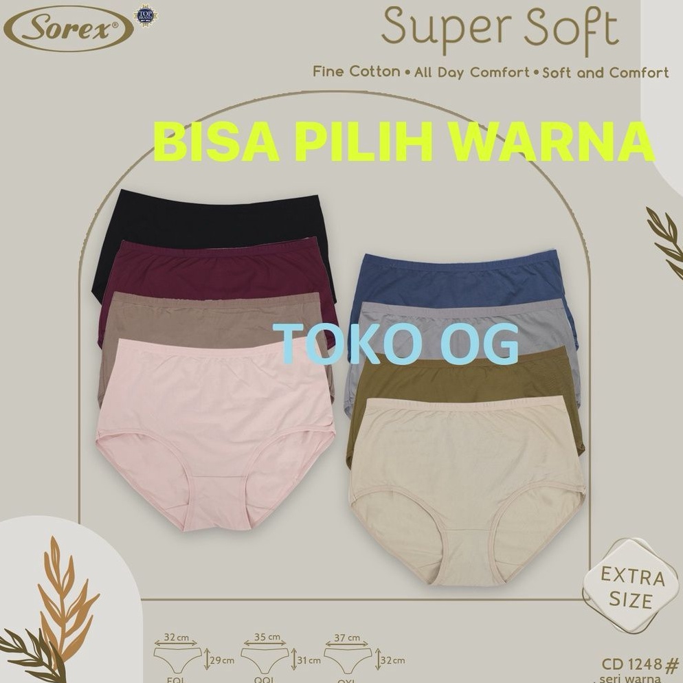 NEW Celana dalam JUMBO Pilih Warna Sorex Super Soft  CD 1248 EQL  XXXL  QQL 5L  QXL 6L