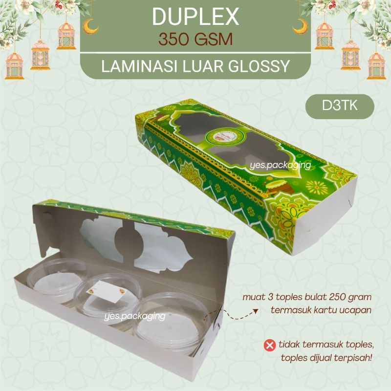 

[D3TK] DUPLEX Box Kemasan Toples Bulat Kue Kering Hampers Lebaran Idul Fitri Eid Mubarak