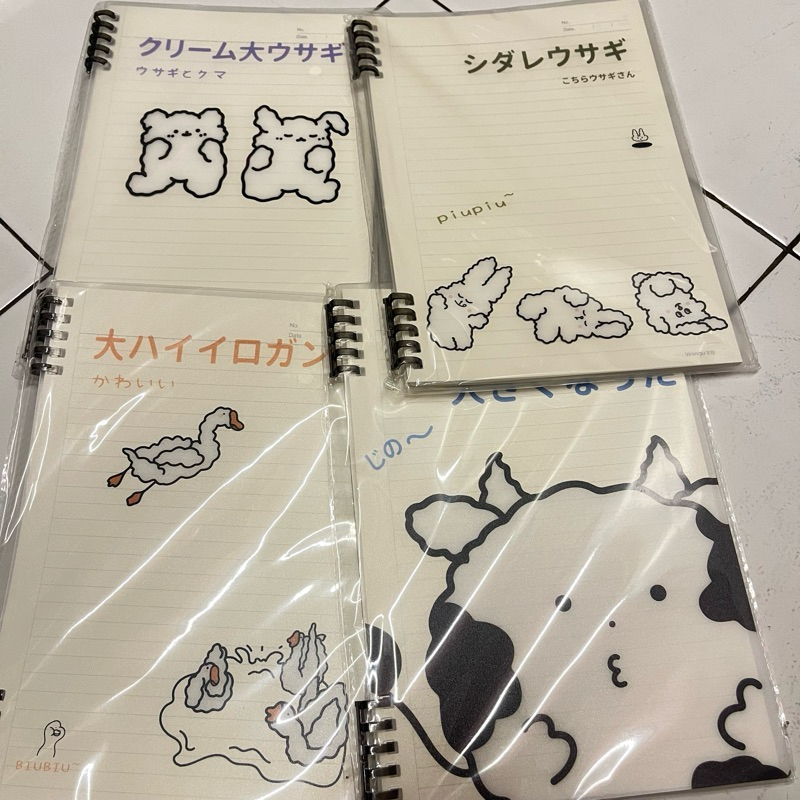 

Binder Ring Kartun A5 B5 dilipat 360° minimalist free kertas