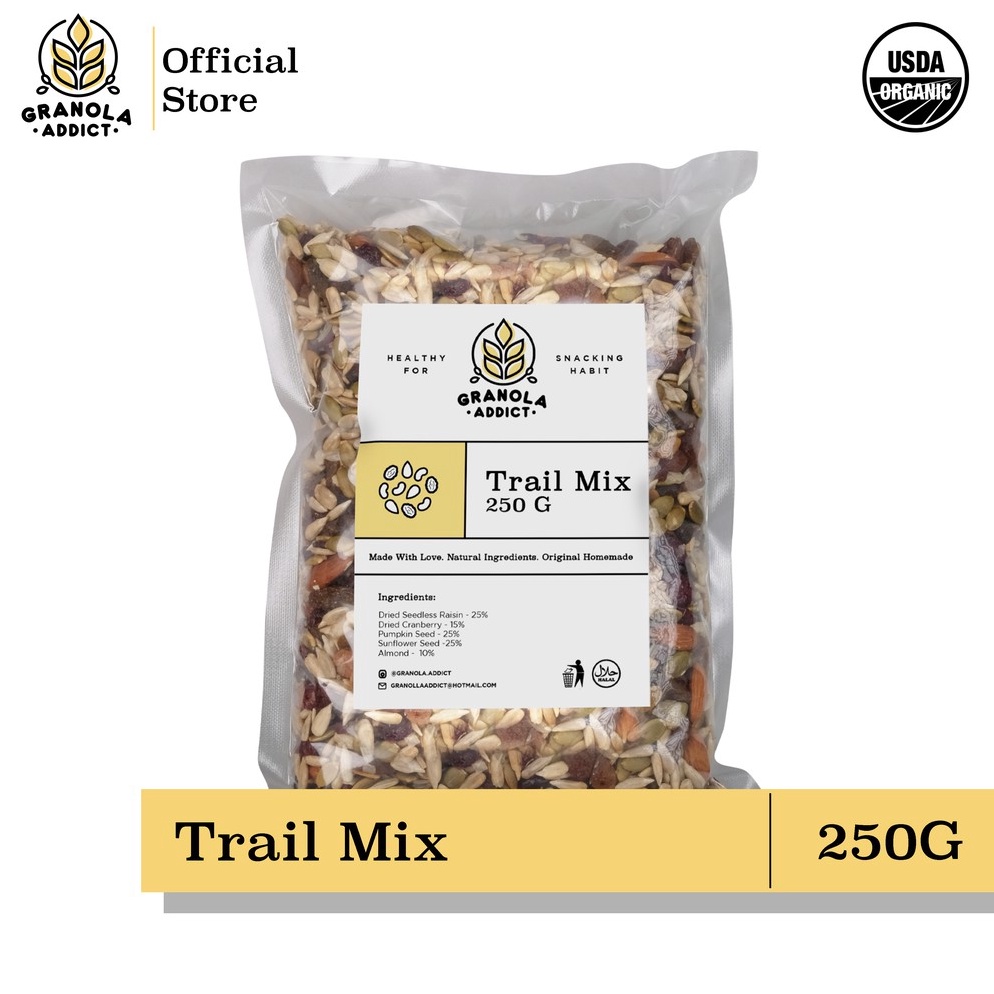 

BEST SELLER Granola Addict Trail Mix Sunflower Pumpkin Seeds Almond Raisin Cranberry 25G