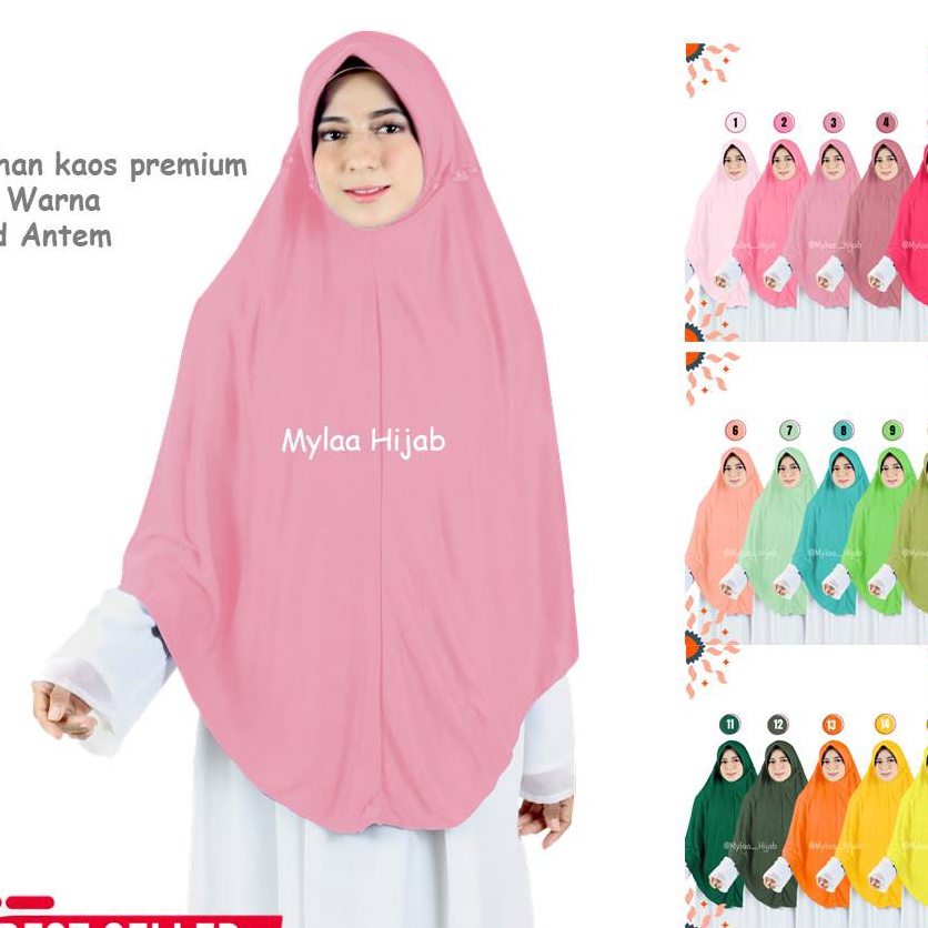 1111 Mylaa Hijab Jilbab Hijab Bergo Instan XL TALI SERUT Anak Sekolah Dewasa Bahan Kaos PKS Oren