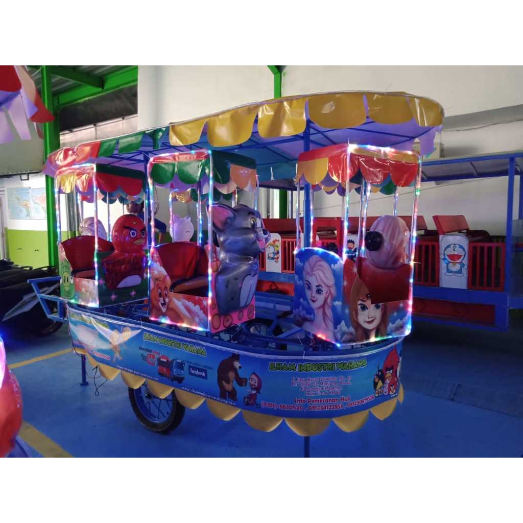 wahana odong odong kereta panggung fiberplat fullset