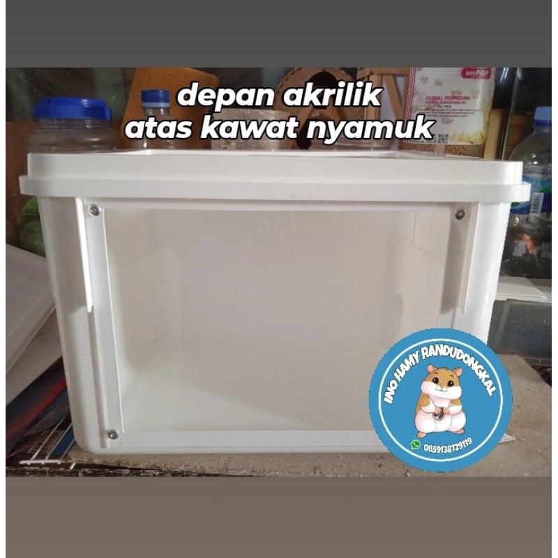 ember es krim 8lt kandang gecko hamster box plastik modif KAWAT&MICA BENING MURAH BANGET