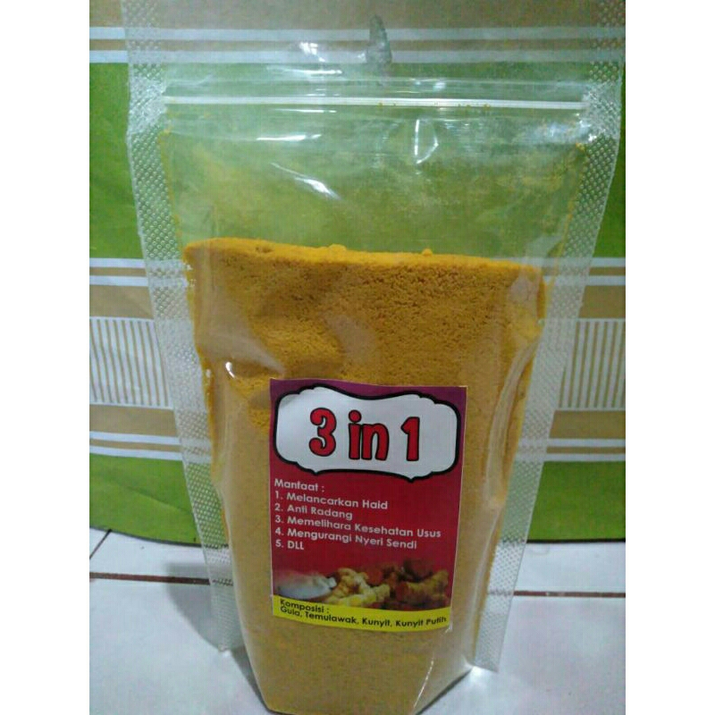 

SERBUK 3 IN 1 250gr/JAMU INSTAN/TEMULAWAK/KUNYIT/KUNYIT PUTIH